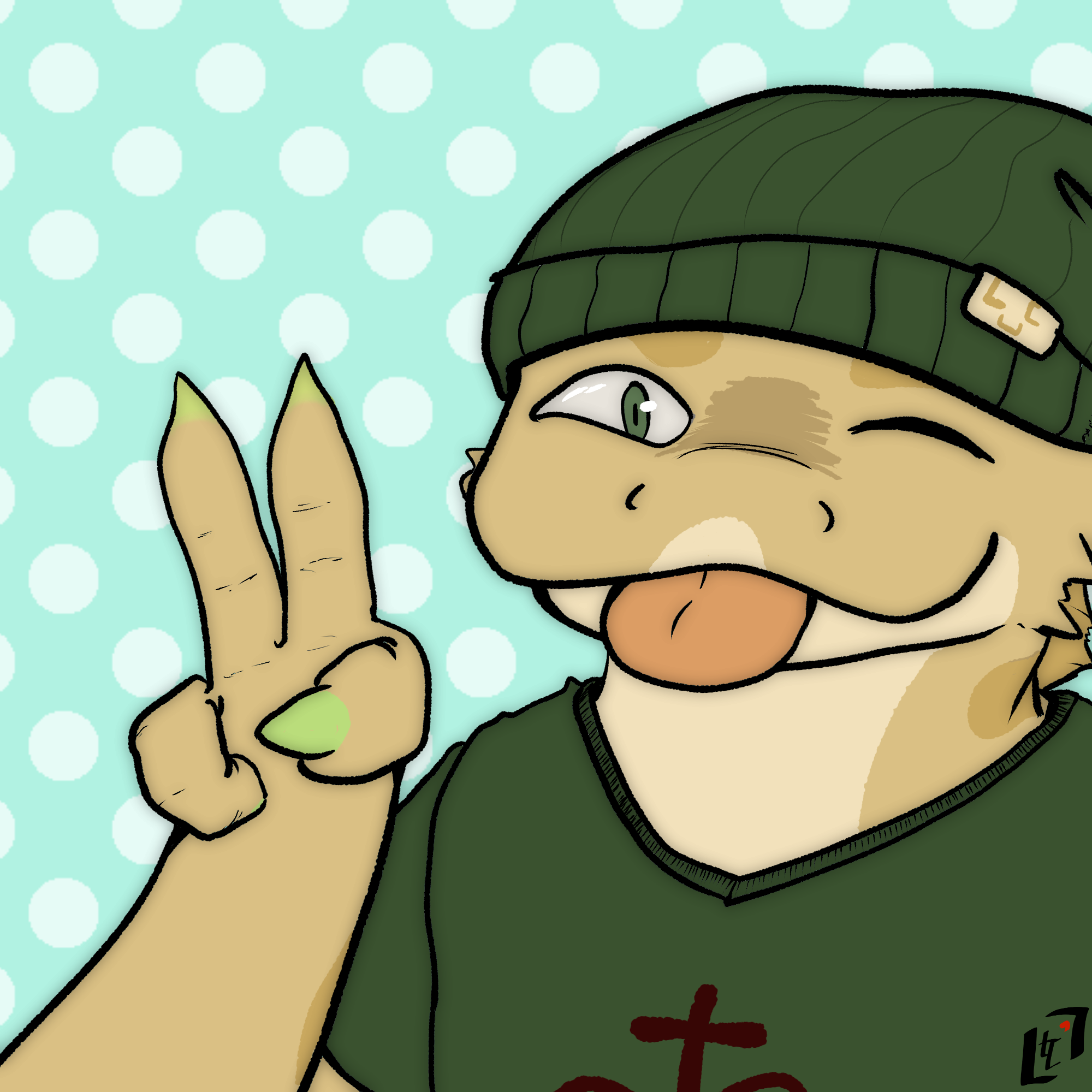 Yasem blepping at the viewer